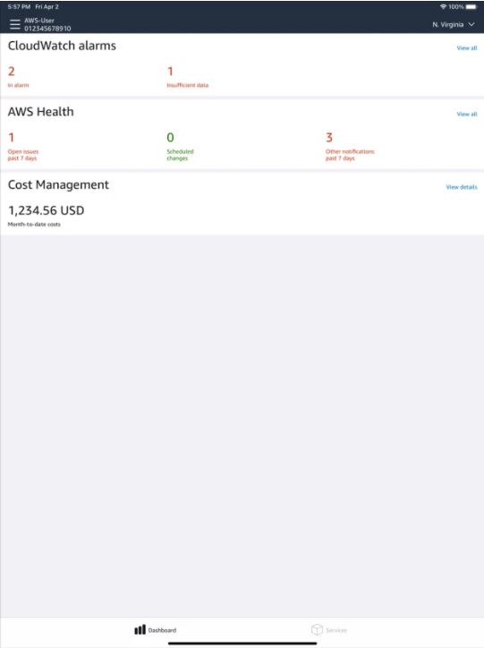 screenshot of AWS Management Console